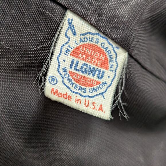 Vintage Wool Blend Coat L Black Cream 80s 90s Overcoat Trench Herringbon Classic - Picture 13 of 16